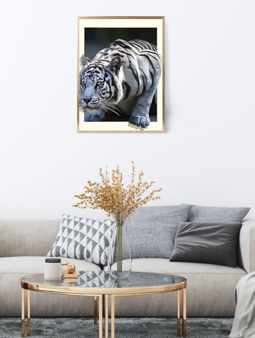 Witte tijger Diamond Painting Planet