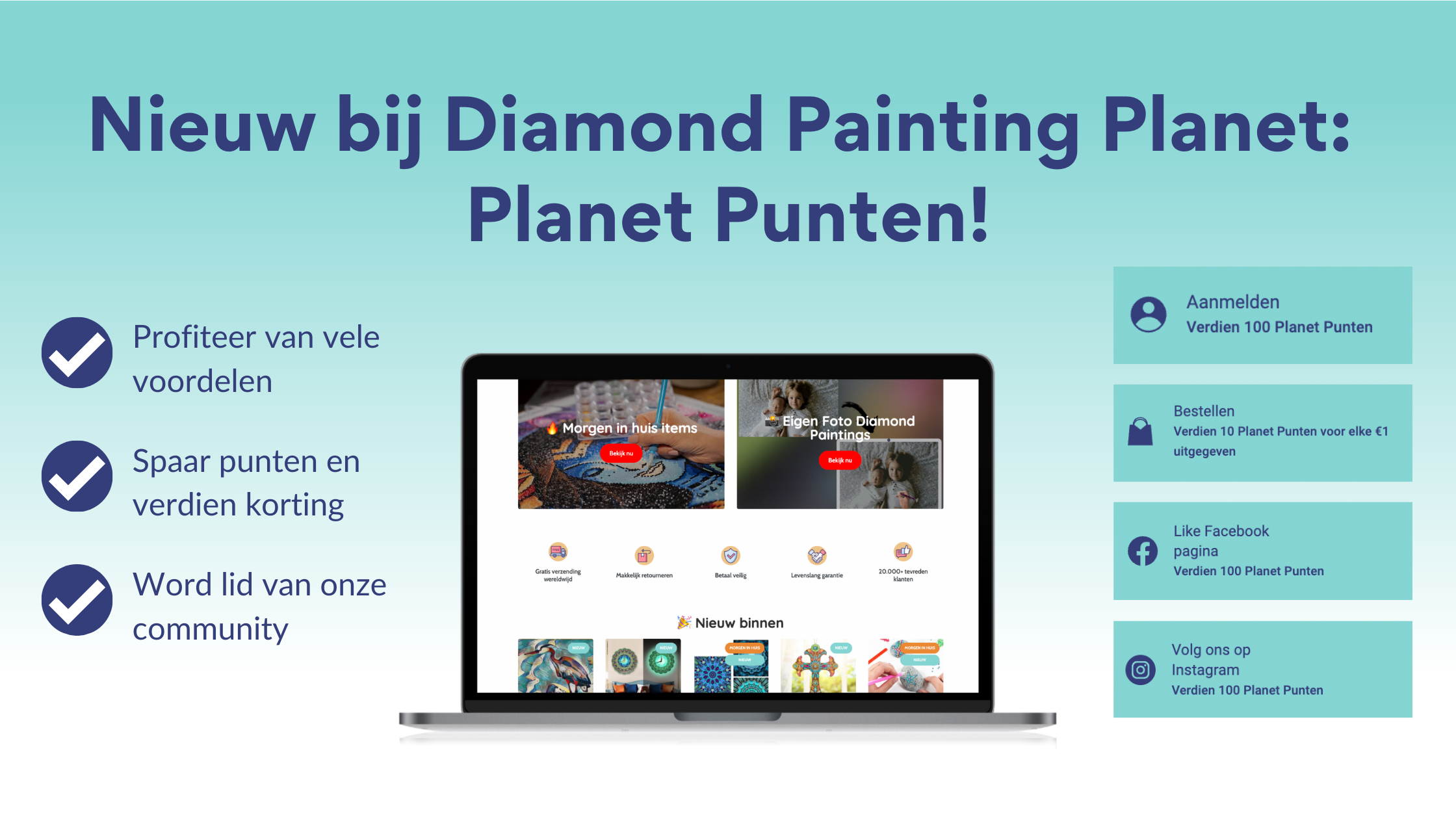 Nieuw bij Diamond Painting Planet: Planet Punten! ? Diamond Painting Planet