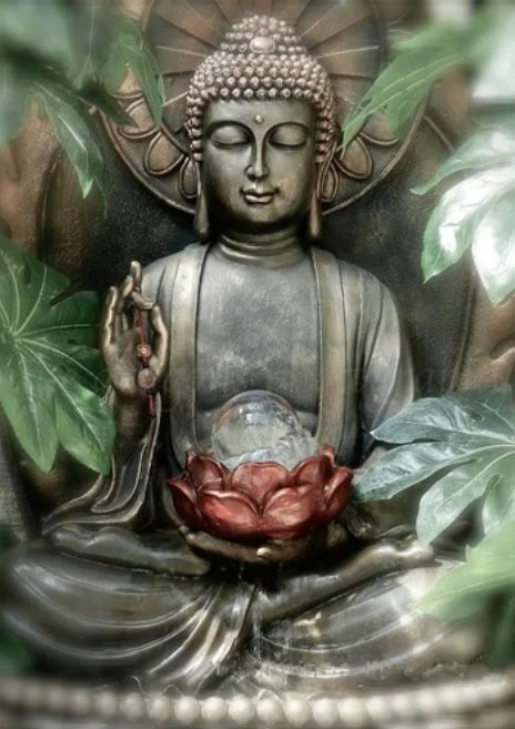 Boeddha Met Lotusbloem 20x30cm (Morgen in huis)