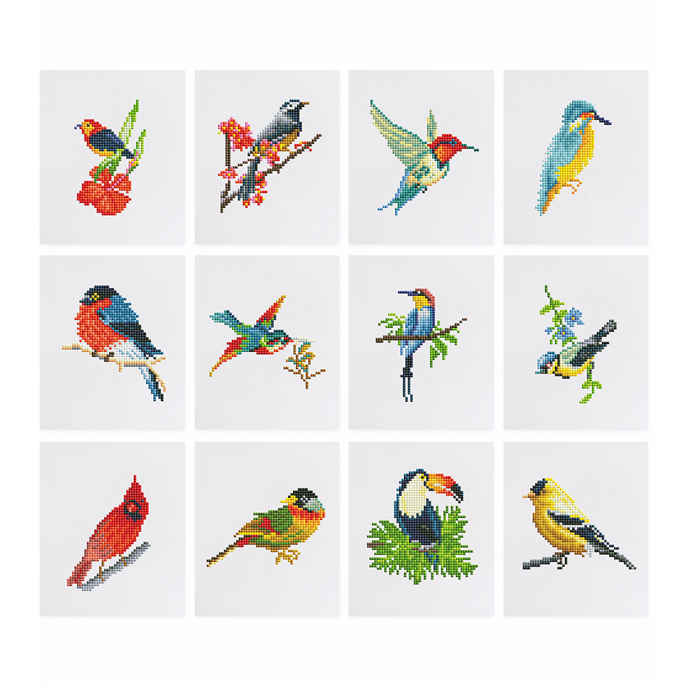 Vogels (set van 12) Diamond Painting Planet