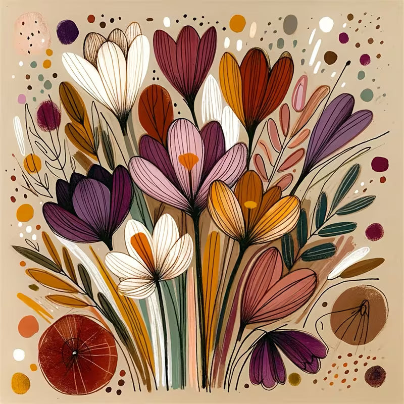 Betoverende Bloemenpracht 25x25cm (Morgen in huis) Diamond Painting Planet