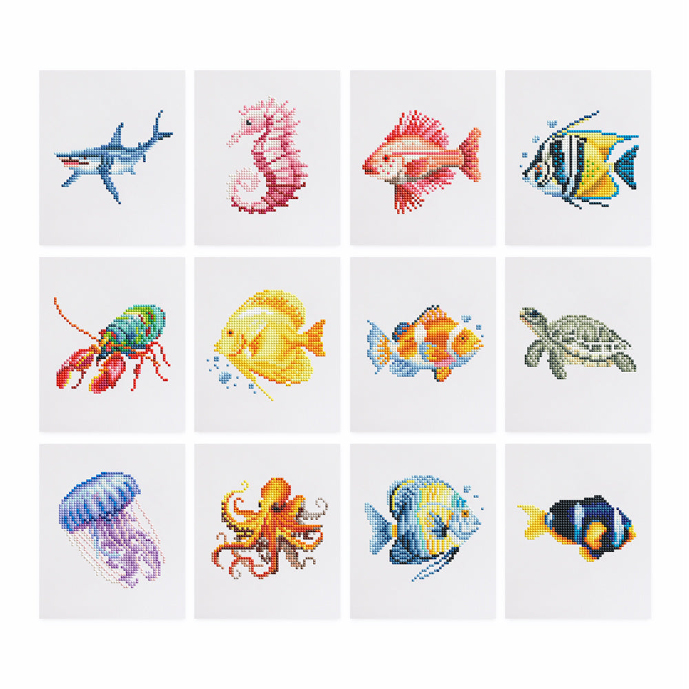 Zeedieren (set van 12) Diamond Painting Planet