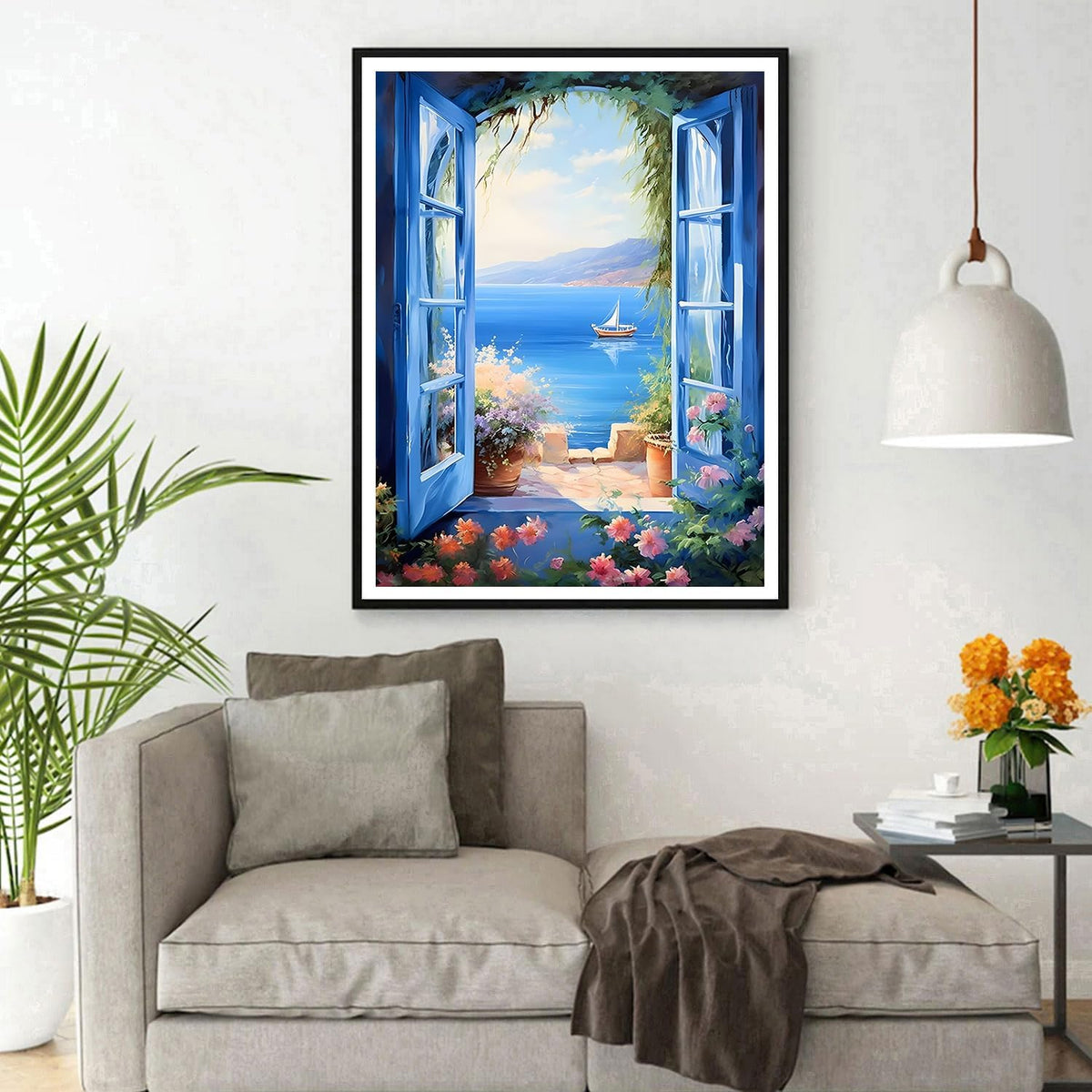 Zeezicht 25x35cm (Morgen in huis) Diamond Painting Planet