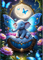 Magische Baby Olifant 20x30cm (Morgen in huis) Diamond Painting Planet