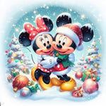 Mickey en Minnie Kerst 30x30cm (Morgen in huis) Diamond Painting Planet