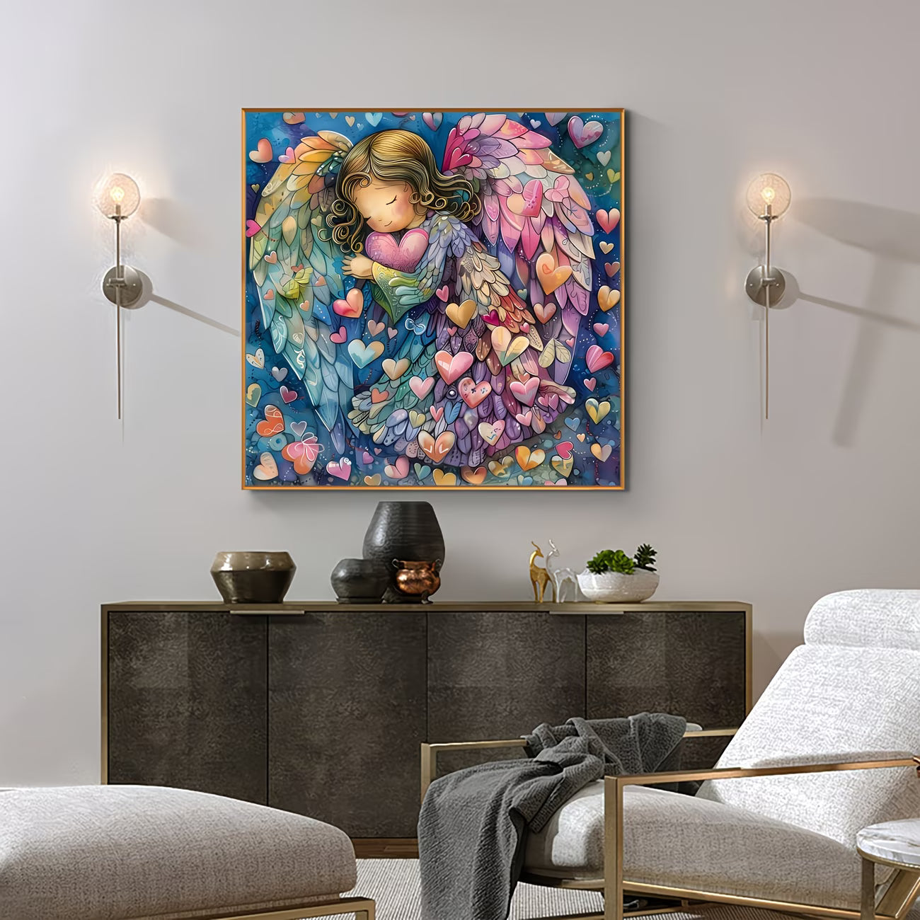 Engel met Hart diamond painting (Morgen in huis)