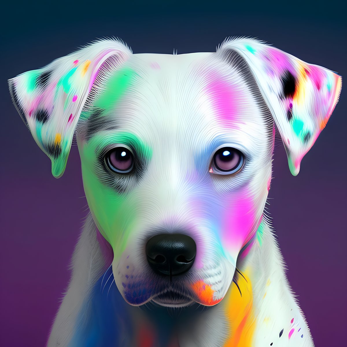 Hond met verf Diamond Painting Planet