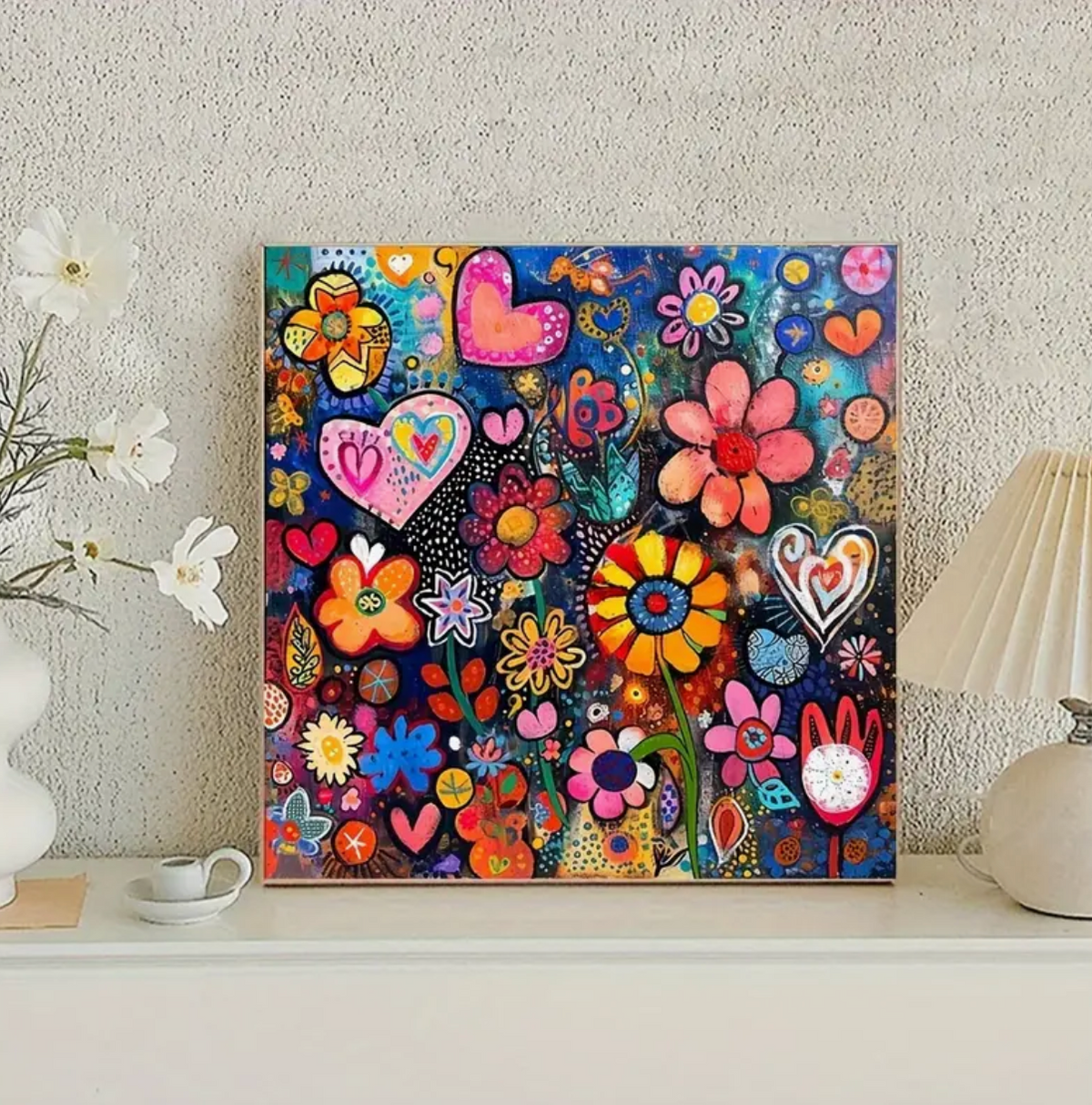 Kleurrijke Bloemen 35x35cm (Morgen in huis) Diamond Painting Planet