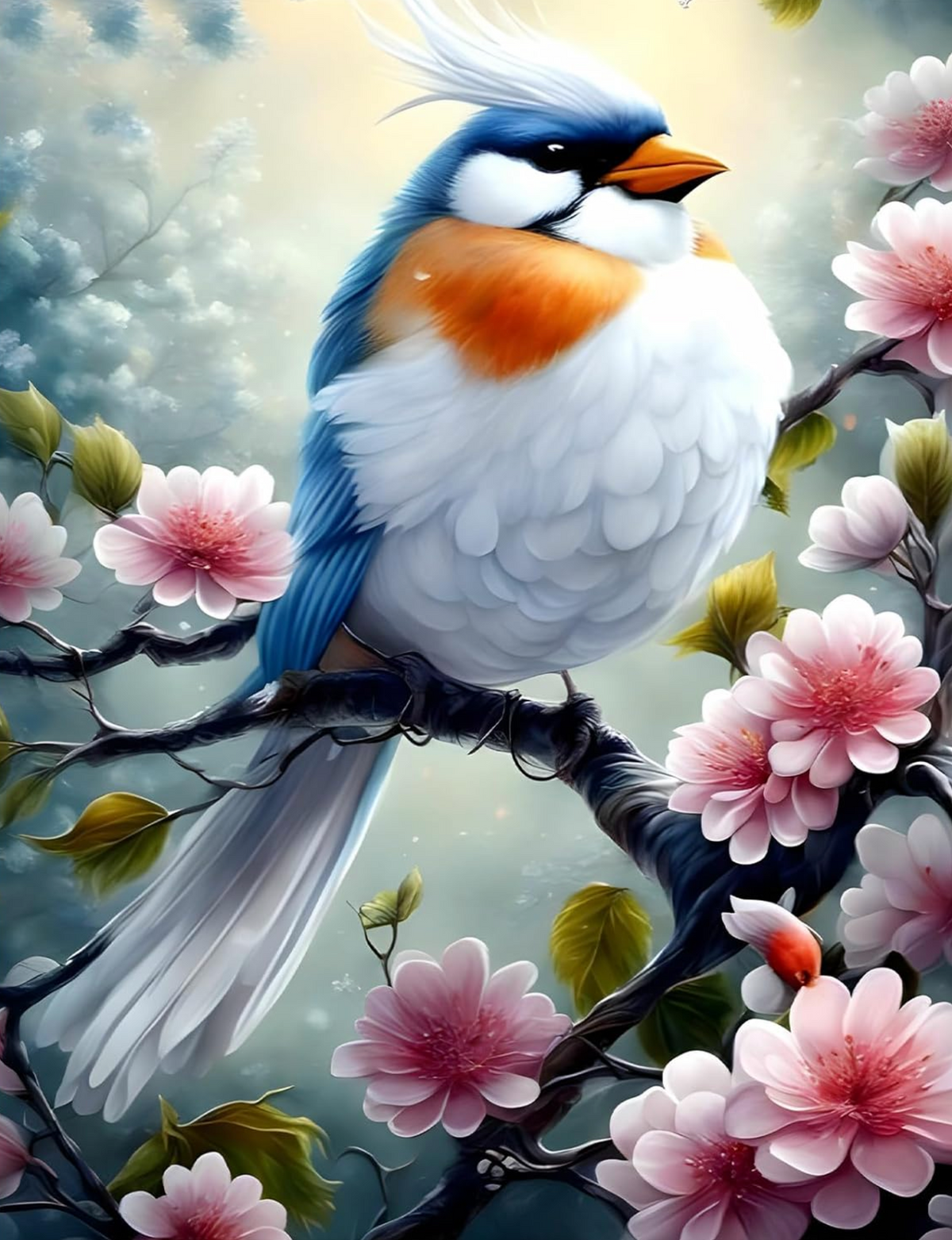 Dikke Vogel 23x35cm (Morgen in huis) Diamond Painting Planet