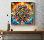 Kleurrijke Mandala 25x25cm (Morgen in huis) Diamond Painting Planet