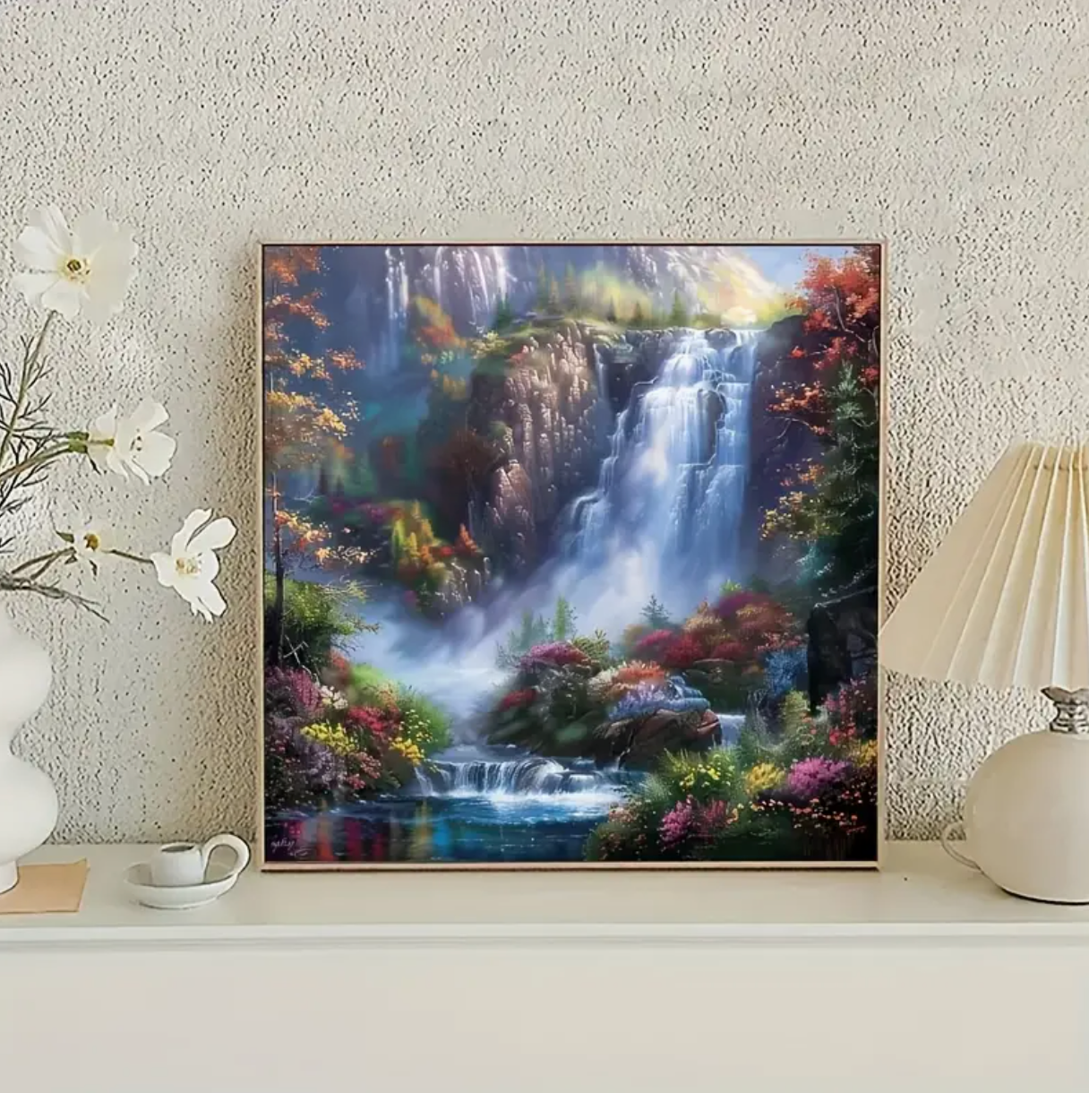 Waterval 35x35cm (Morgen in huis) Diamond Painting Planet