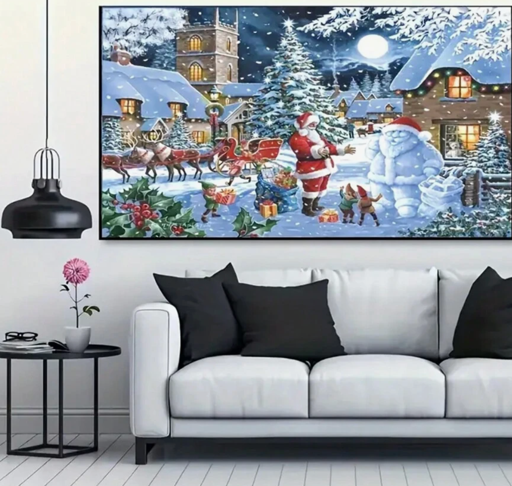 Kerstman 35x65cm (Morgen in huis) Diamond Painting Planet