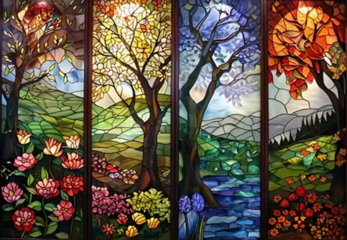 Vier Seizoenen Boom Diamond Painting Planet