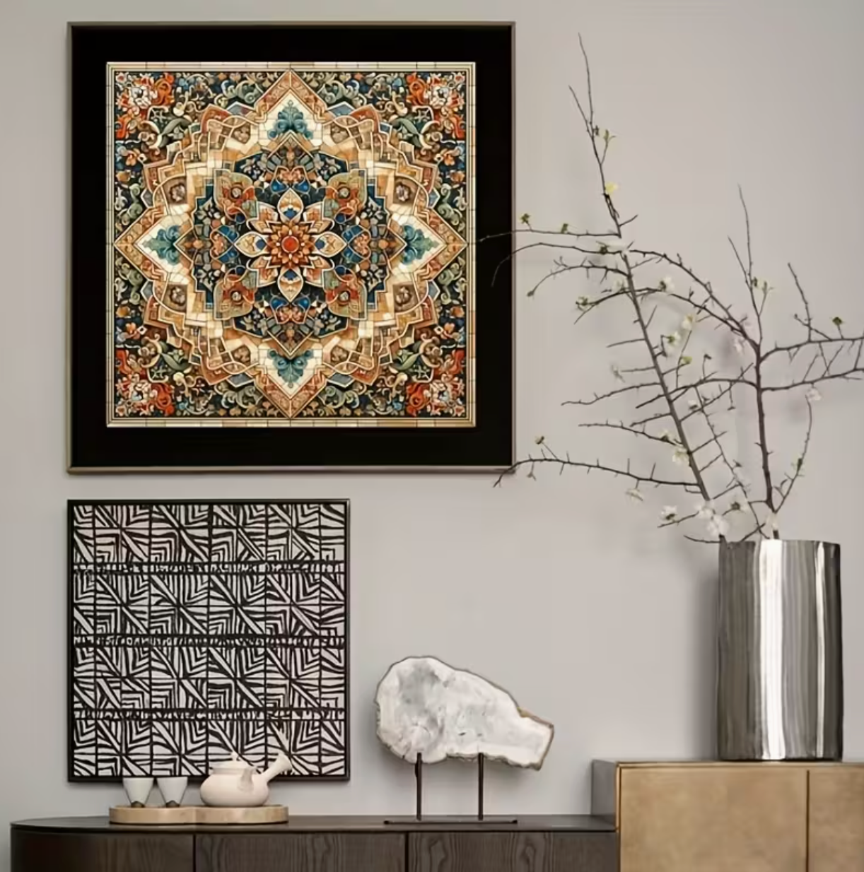 Mandala 25x25cm (Morgen in huis) Diamond Painting Planet