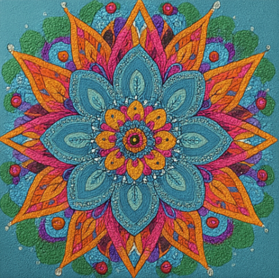Bloemetjes Mandala 30x30cm (Morgen in huis) Diamond Painting Planet