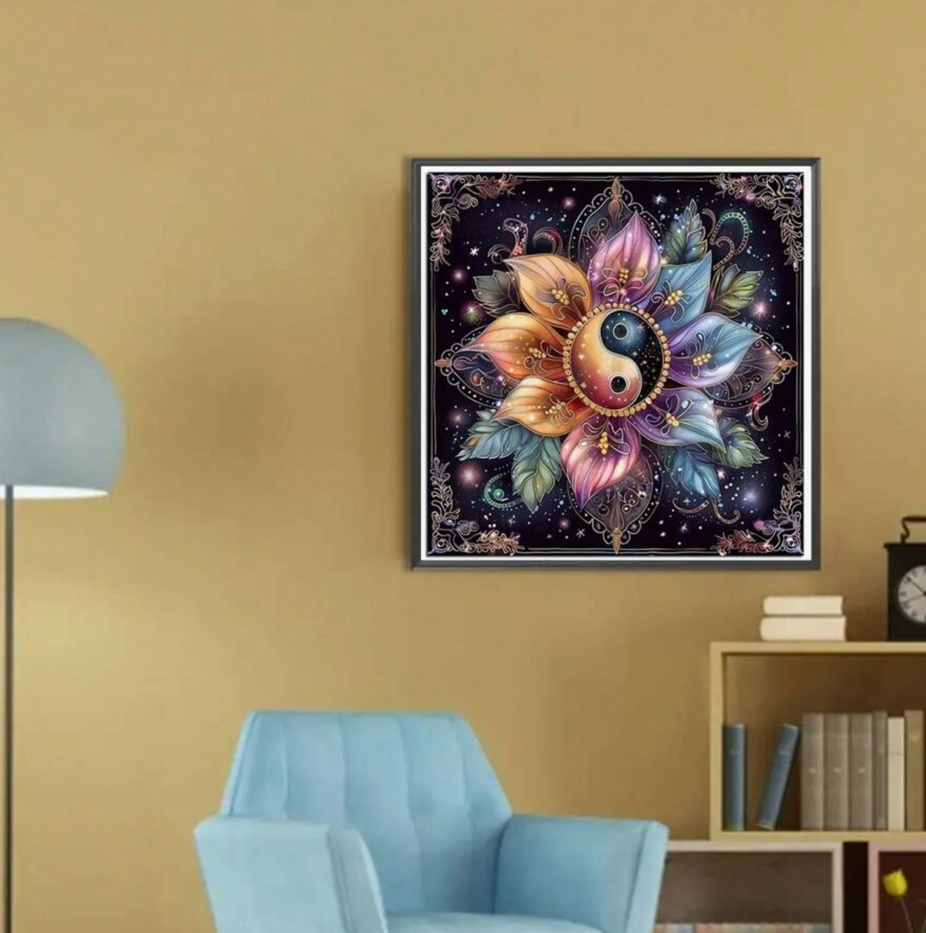 Ying en Yang Mandala 25x25cm (Morgen in huis)