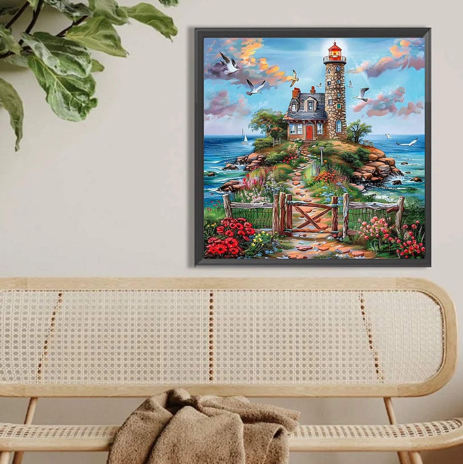 Vuurtoren in Bloei aan Zee (Morgen in huis)