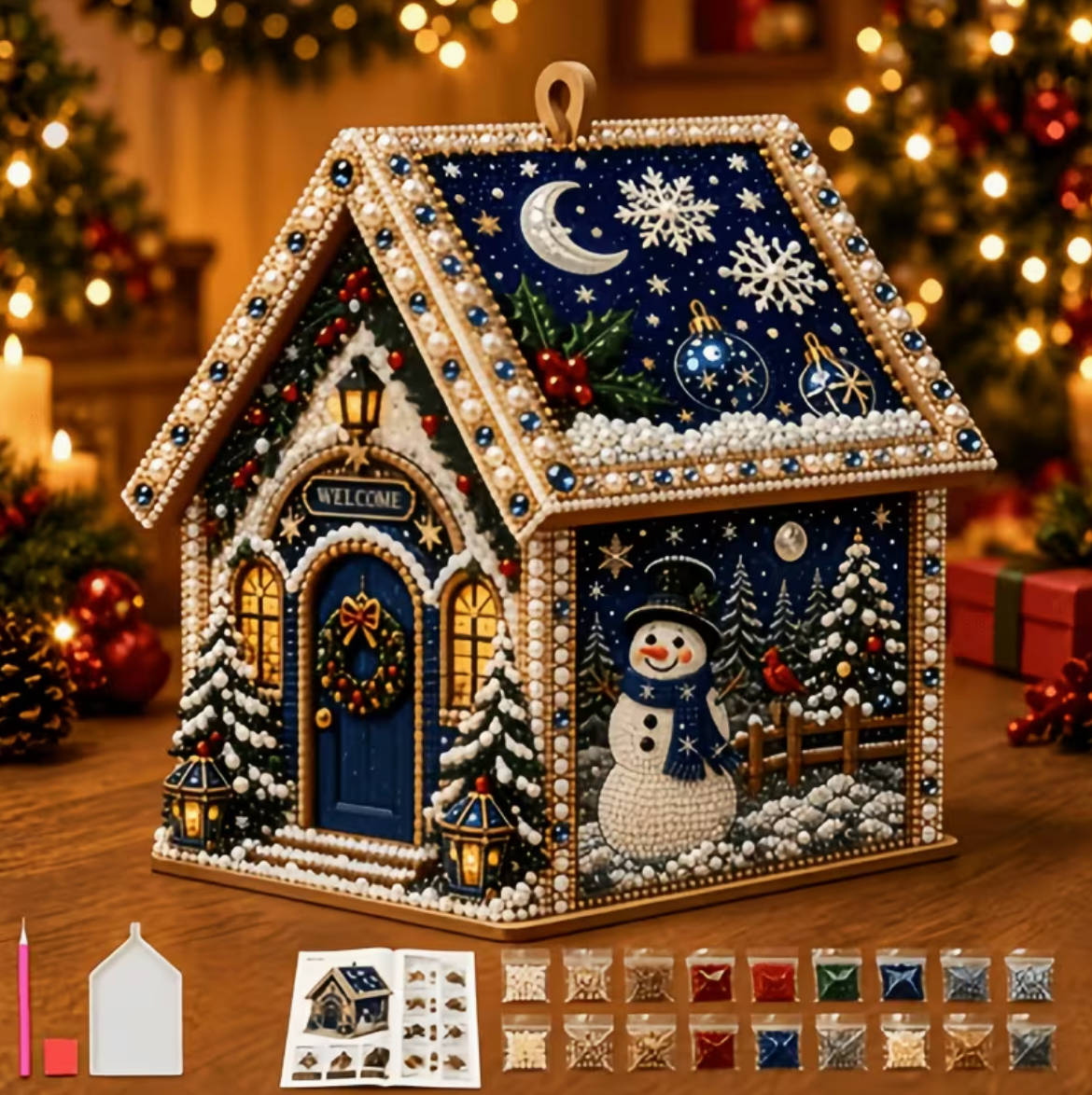 3D Houten Kersthuisje (Morgen in huis)