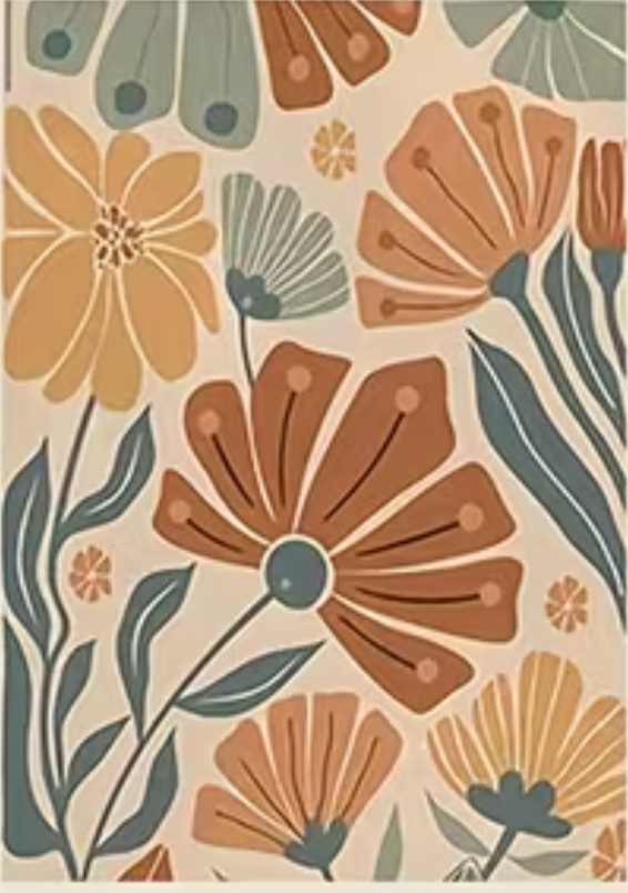 Stijlvolle Retro Bloemen Diamond Painting 25x35cm (Morgen in huis) Diamond Painting Planet