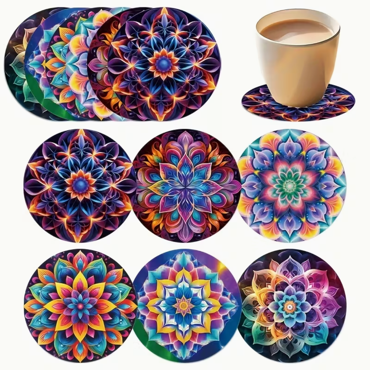Mandala onderzetters (Morgen in huis)