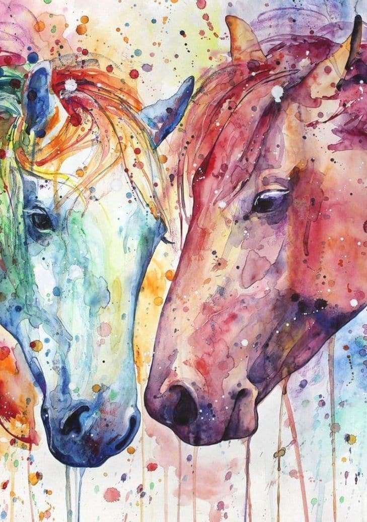 Kleurrijke paarden Diamond Painting Planet