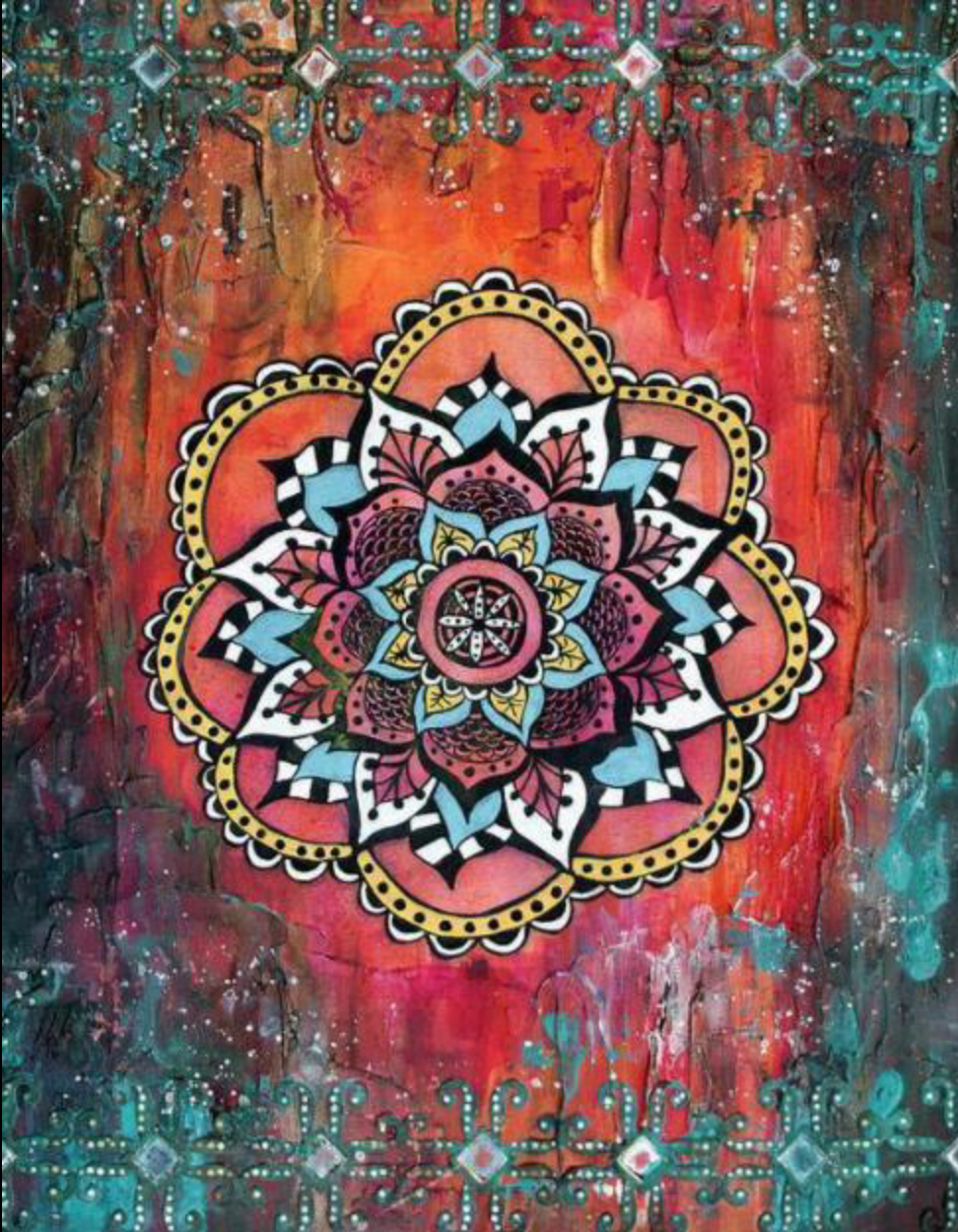 Mandala vulkaan Diamond Painting Planet