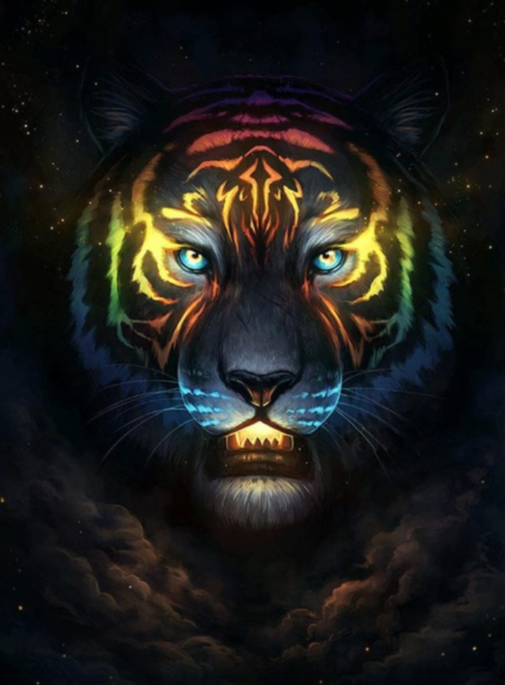 Kleurrijke tijger Diamond Painting Planet