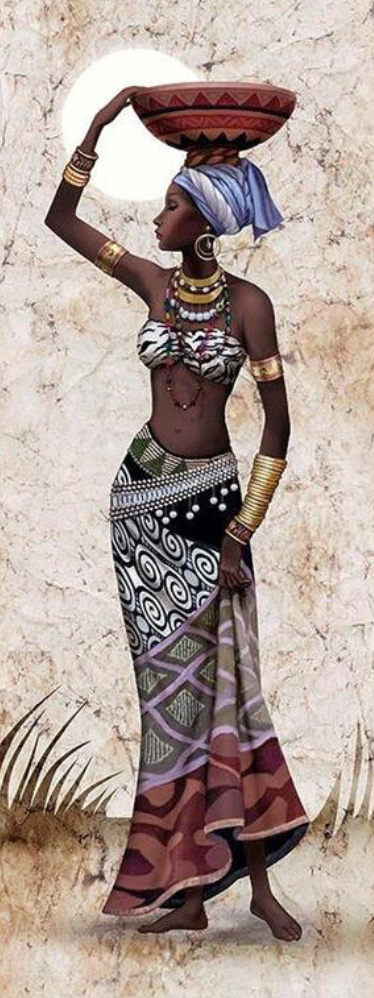 Afrikaanse vrouw Diamond Painting Planet