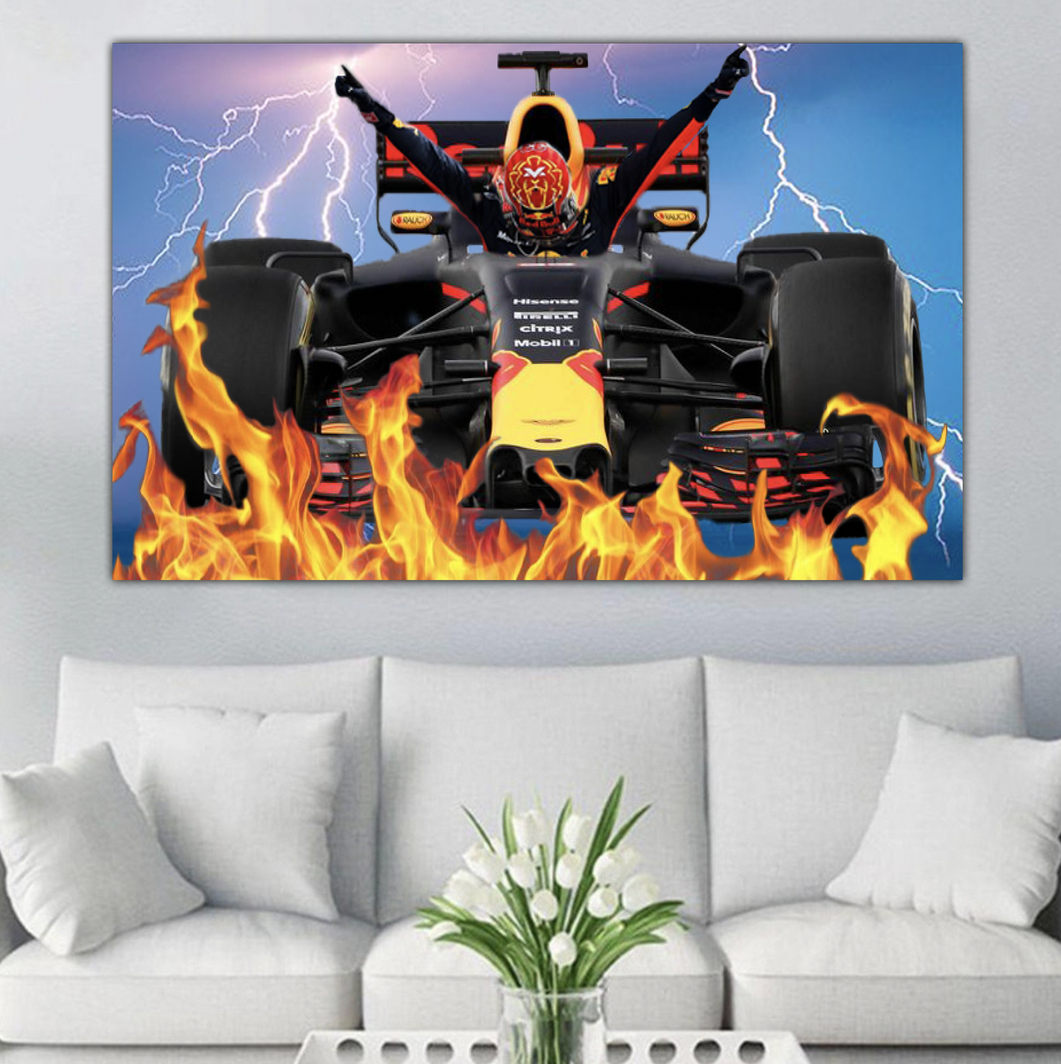 Max Verstappen raceauto (Morgen in huis) Diamond Painting Planet