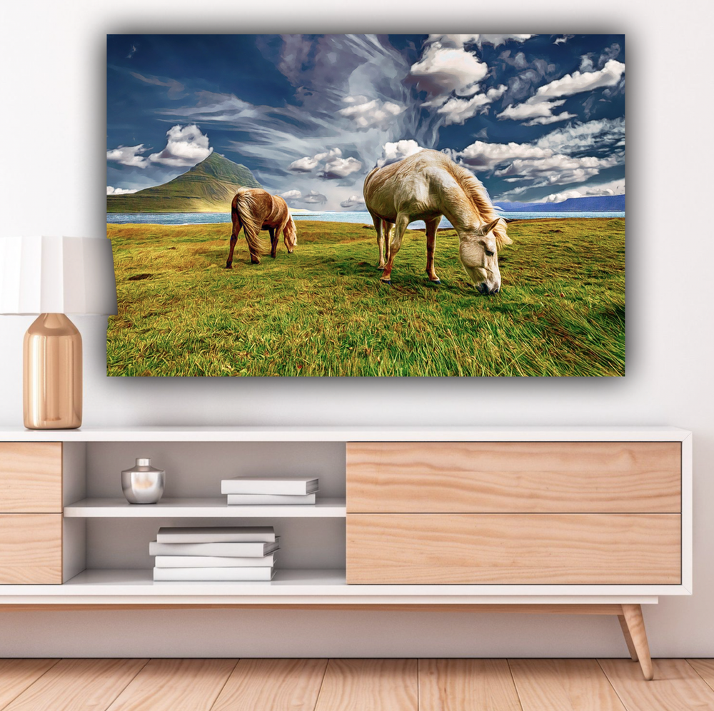 Paarden in weiland Diamond Painting Planet