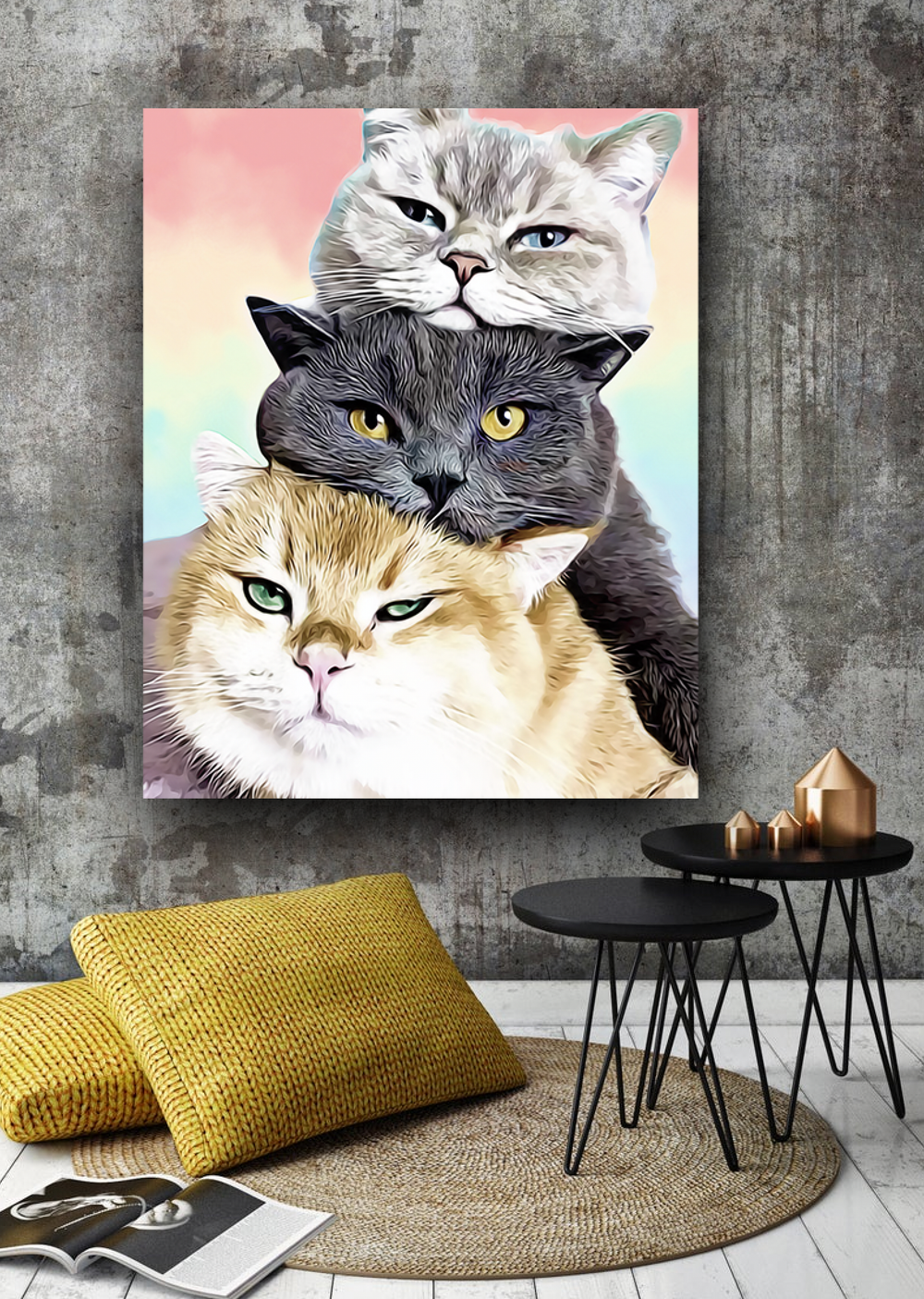 Drie katten Diamond Painting Planet