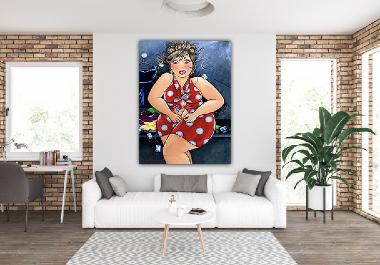 Dikke Dame maatje te klein Diamond Painting Planet