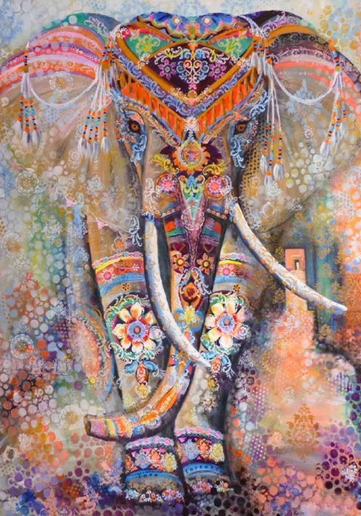 Gekleurde olifant Diamond Painting Planet