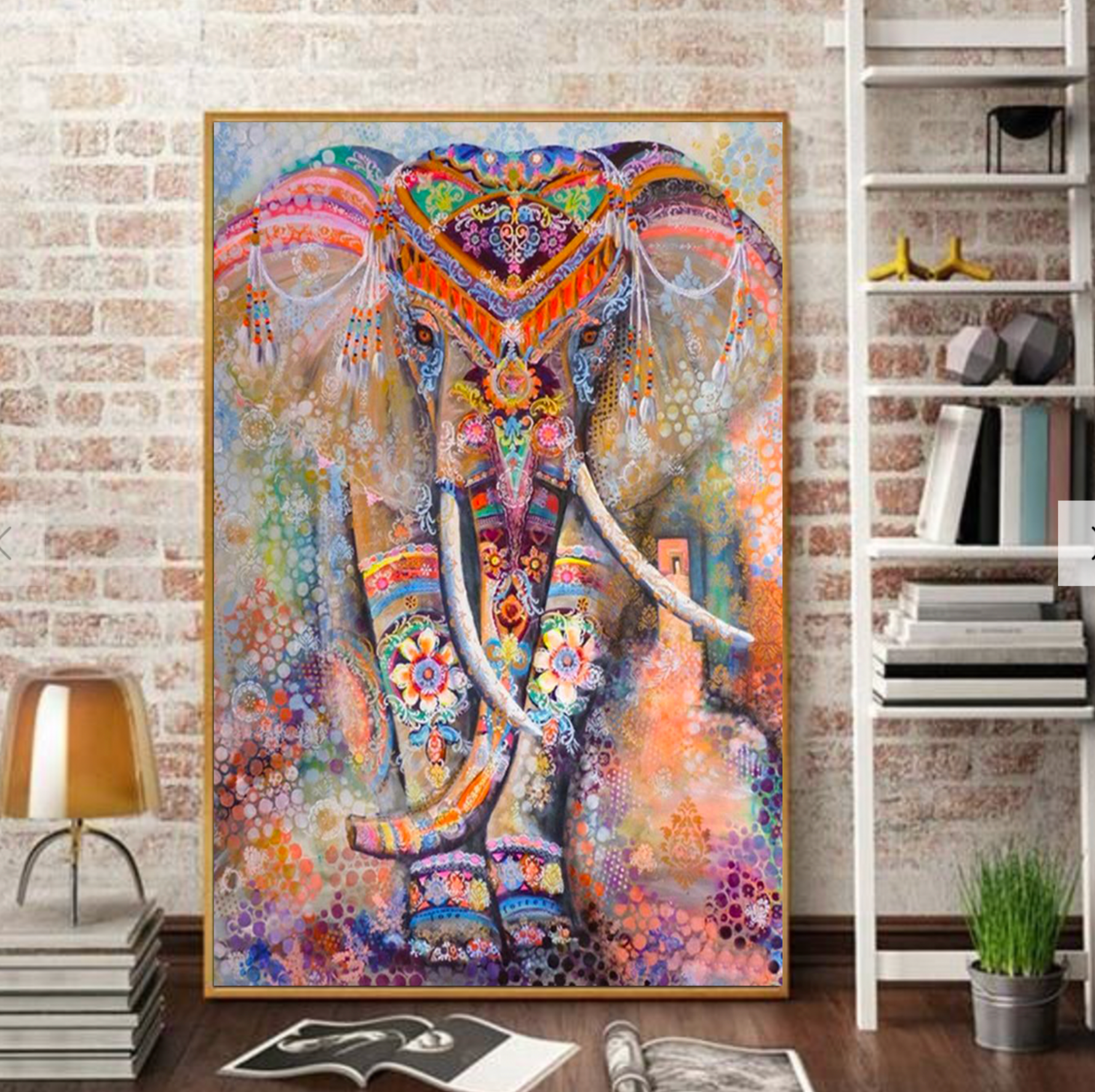 Gekleurde olifant Diamond Painting Planet