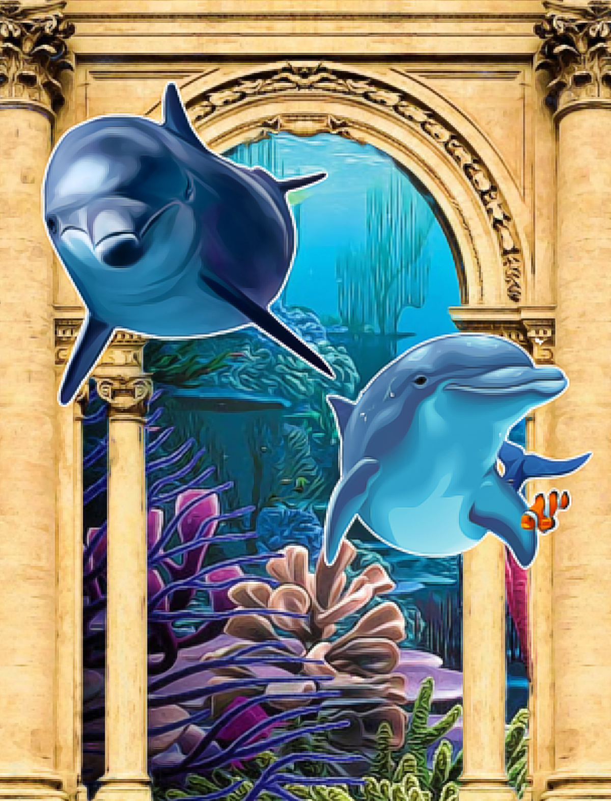 3D dolfijnen Diamond Painting Planet