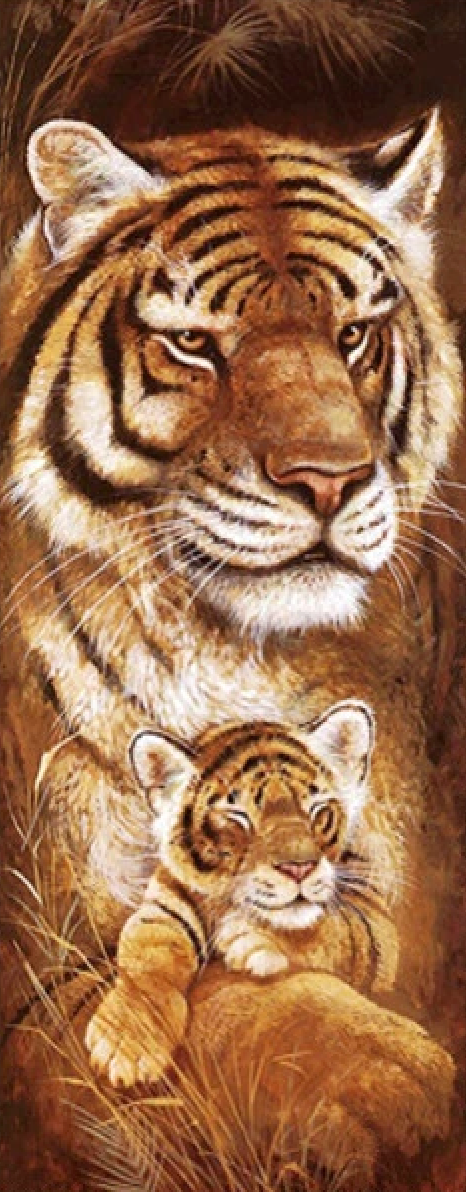 Tijger met cub Diamond Painting Planet