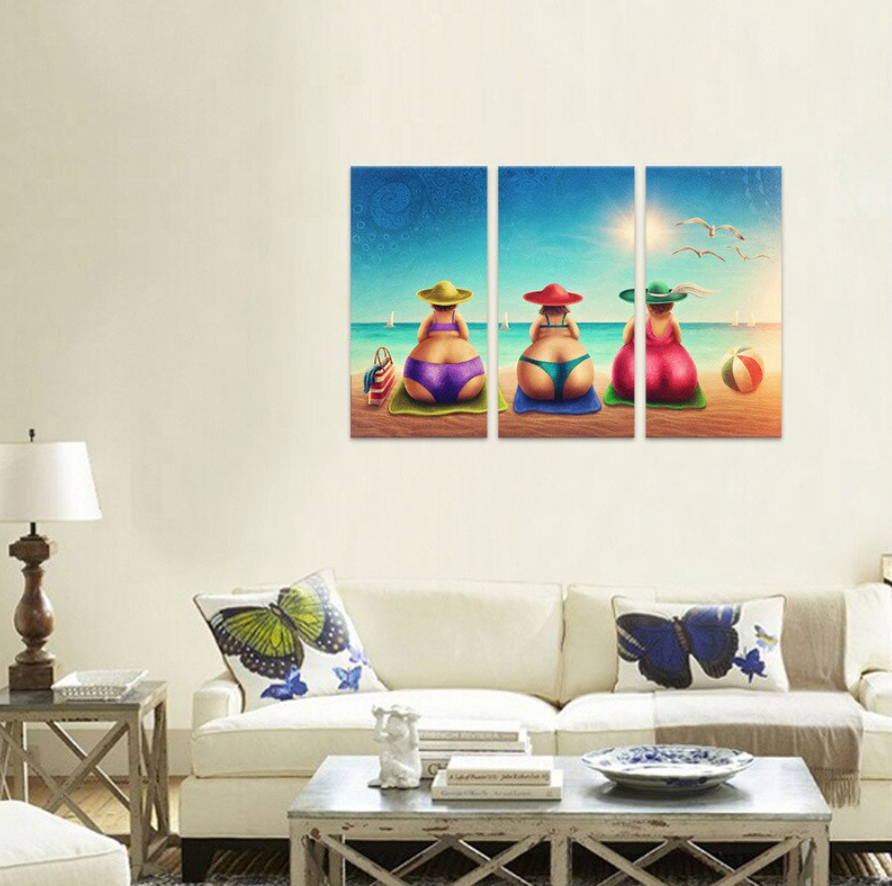 Dikke Dames met dikke billen - 3 luik Diamond Painting Planet