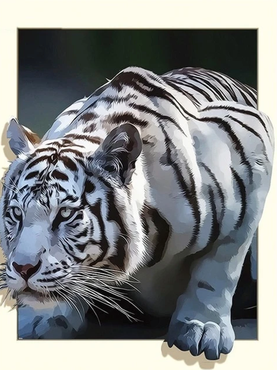 Witte tijger Diamond Painting Planet