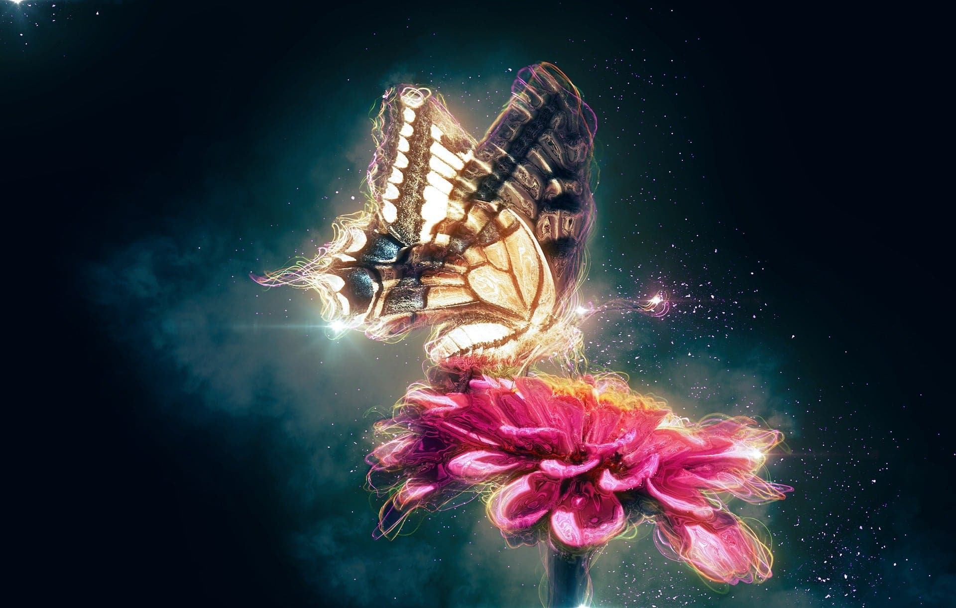 Vlinder met bloem Diamond Painting Planet