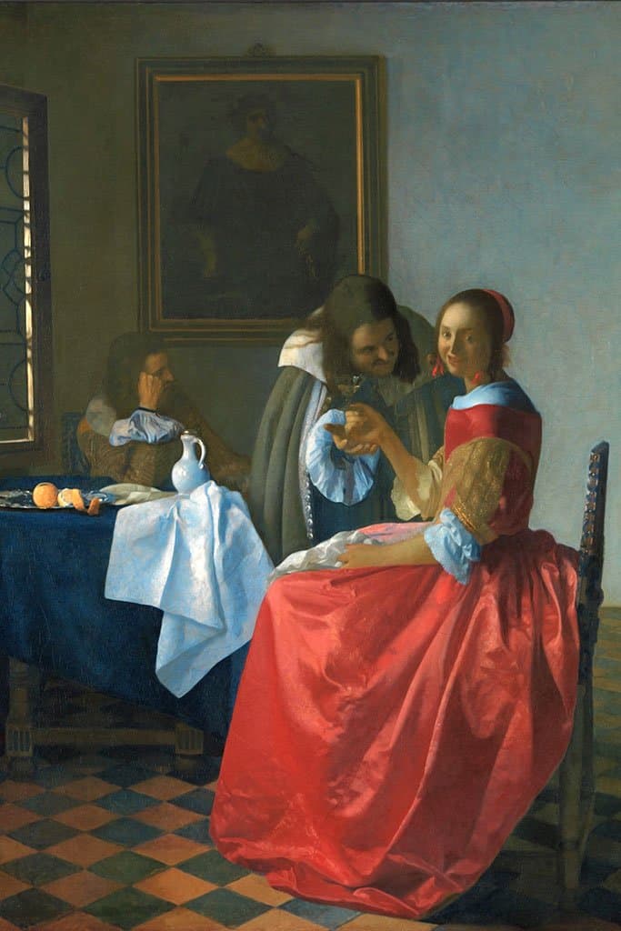 Johannes Vermeer - Dame en Twee Heren Diamond Painting Planet