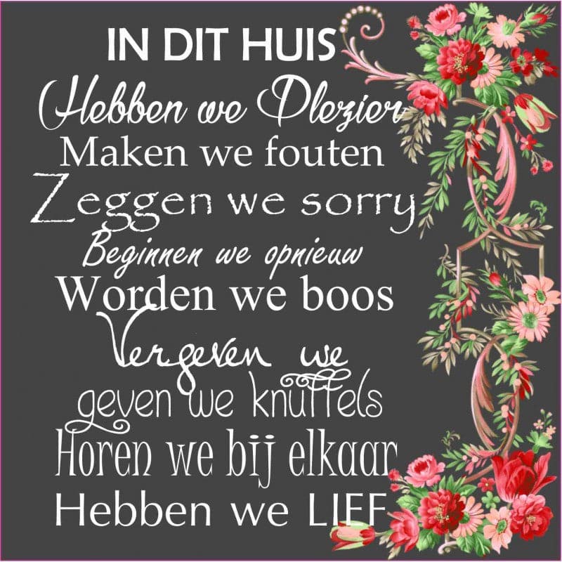 In Dit Huis (Morgen in huis) Diamond Painting Planet